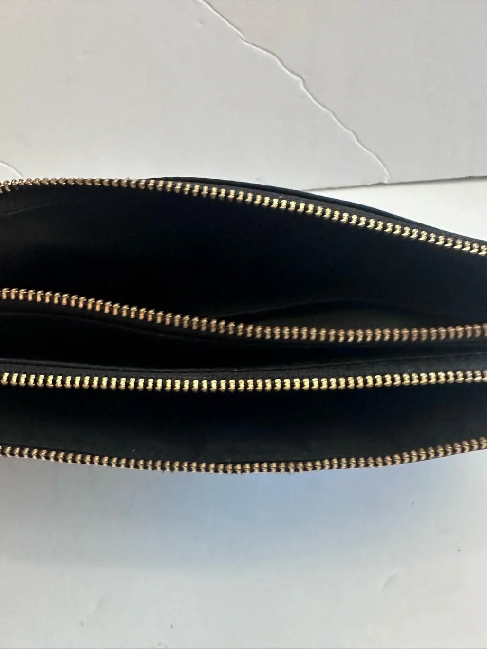 lululemon athletica Black Wristlet Pouch with Gold Logo